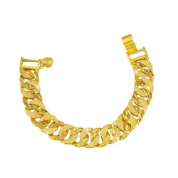 Men's Boutique 9999 24K Real Gold Horse Whip Bracelet Twist 24k Gold 15mm Watch Chain