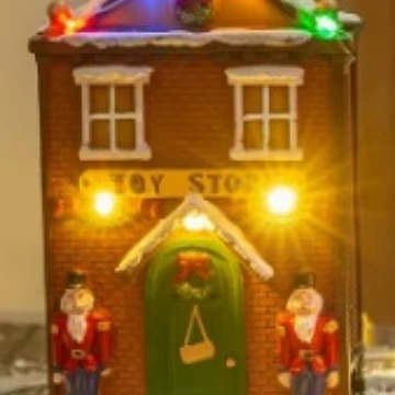 Cross-Border New Christmas Resin House Decoration Ornament Music Light-Up House Christmas Gift Resin Craft