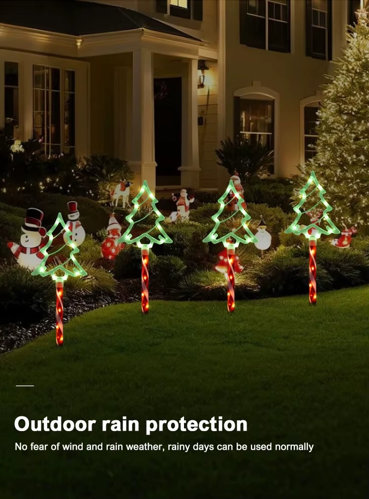 Solar Ground Plug Light A Set Of Dragging Five Green Christmas Tree Light Strings Home Courtyard Garden Decorative Lights