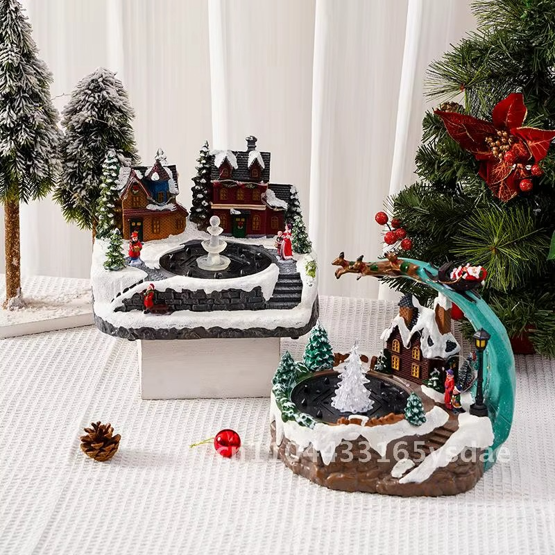Christmas New Fountain House Glowing Snow House Christmas Gifts Christmas Home Decoration Decoration