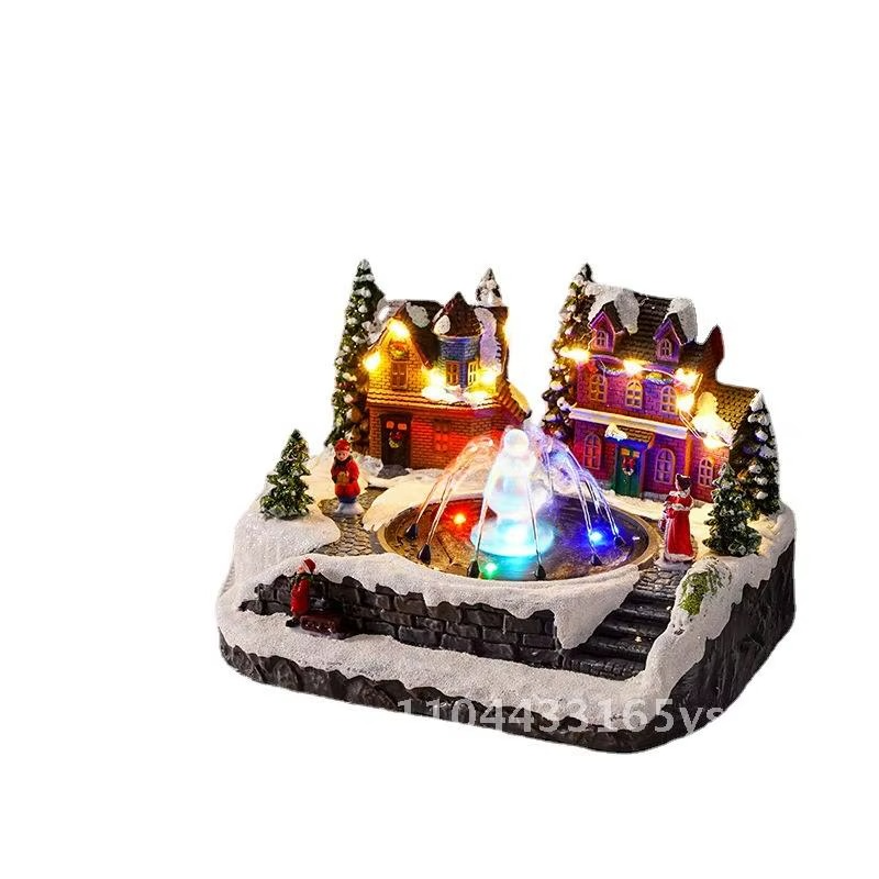 Christmas New Fountain House Glowing Snow House Christmas Gifts Christmas Home Decoration Decoration