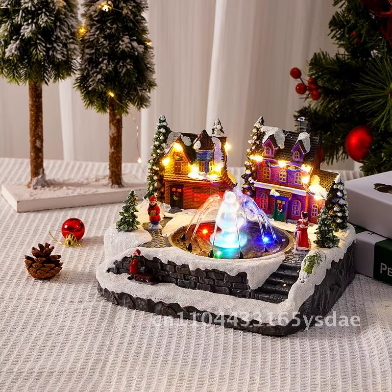 Christmas New Fountain House Glowing Snow House Christmas Gifts Christmas Home Decoration Decoration
