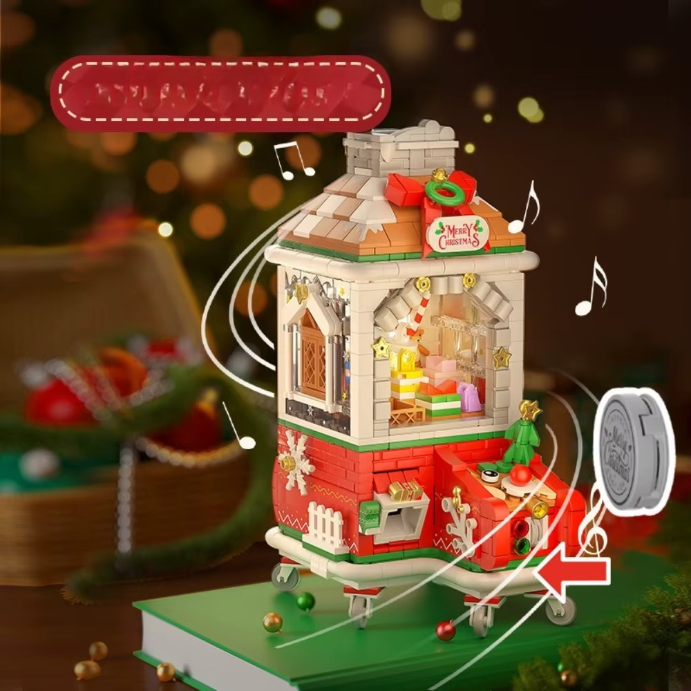 MOC Santa Claus 3 Forms Christmas Claw Machine Building Block Set With Music Storage DIY Toys For Children Birthday Holiday Gift