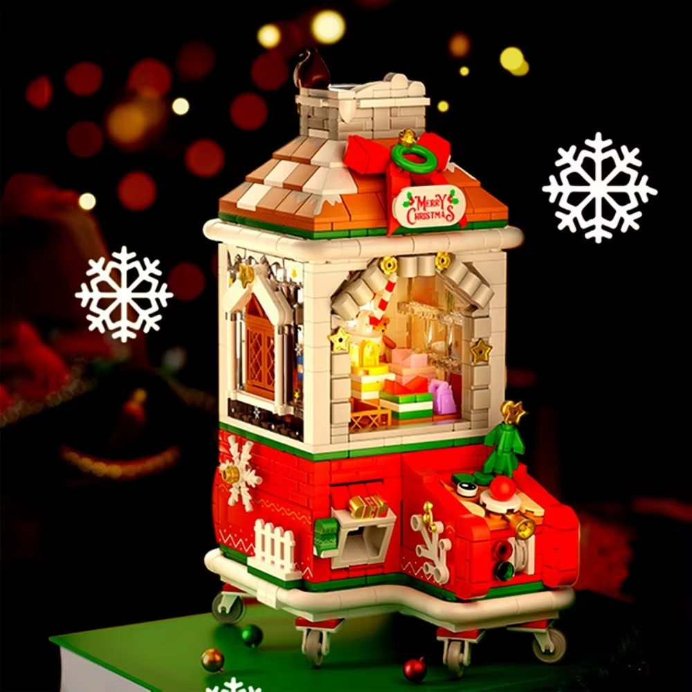 MOC Santa Claus 3 Forms Christmas Claw Machine Building Block Set With Music Storage DIY Toys For Children Birthday Holiday Gift