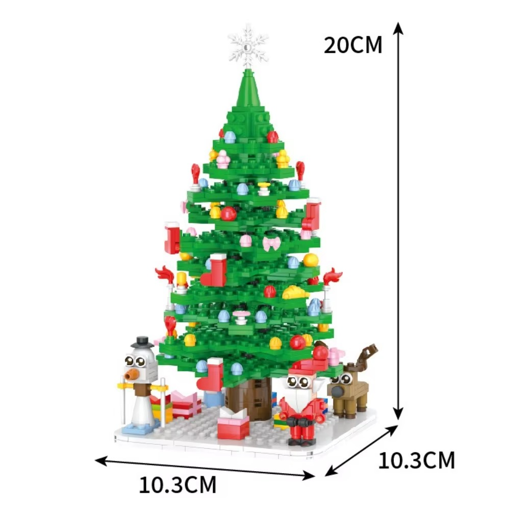 MOC Santa Claus Snow Winter House Building Blocks Set Christmas Tree Snowman Toys For Children Birthday Holiday Special Day Gift