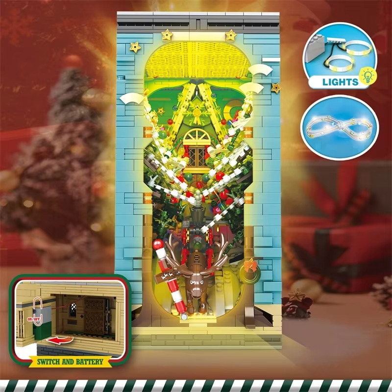 3260PCS Christmas Book Model Building Blocks Christmas Tree House Train Bricks With Light New Year Kids Toys Christmas Gifts
