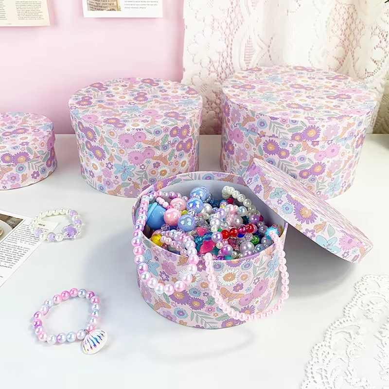 Set Of 4 Circular Gift Box Can Be Nested In Cardboard Gift Packaging Boxes, Wedding, Birthday Party, Christmas Gift Box