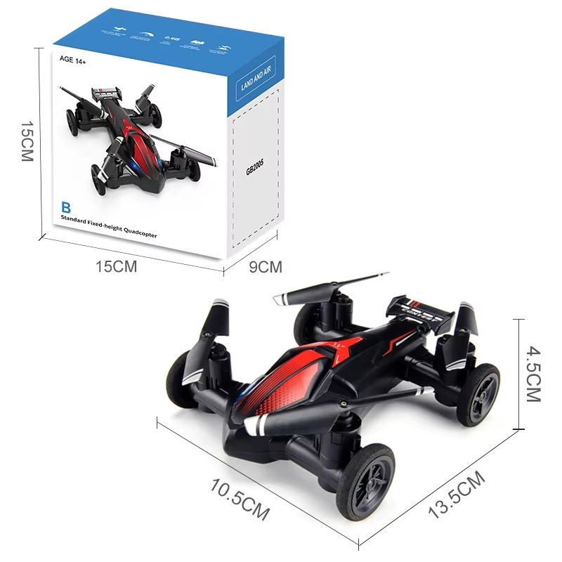 JJRC Land and Air Dual Use RC Drone 360° Tumbling 2.4G Remote Control Quadcopter One-touch Landing Flying Car Children's Toys