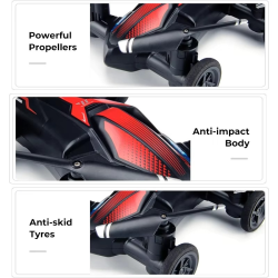 JJRC Land and Air Dual Use RC Drone 360° Tumbling 2.4G Remote Control Quadcopter One-touch Landing Flying Car Children's Toys