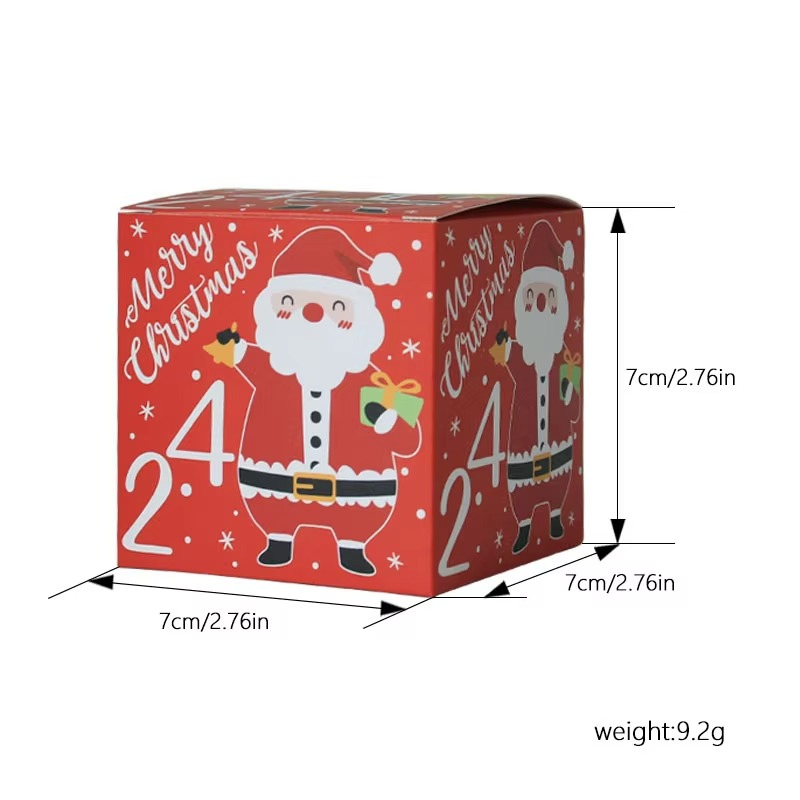 24pcs DIY Christmas Advent Calendar Boxes for 24 Days Kraft Paper Advent Countdown Number gift Boxes for New Year Navidad decor