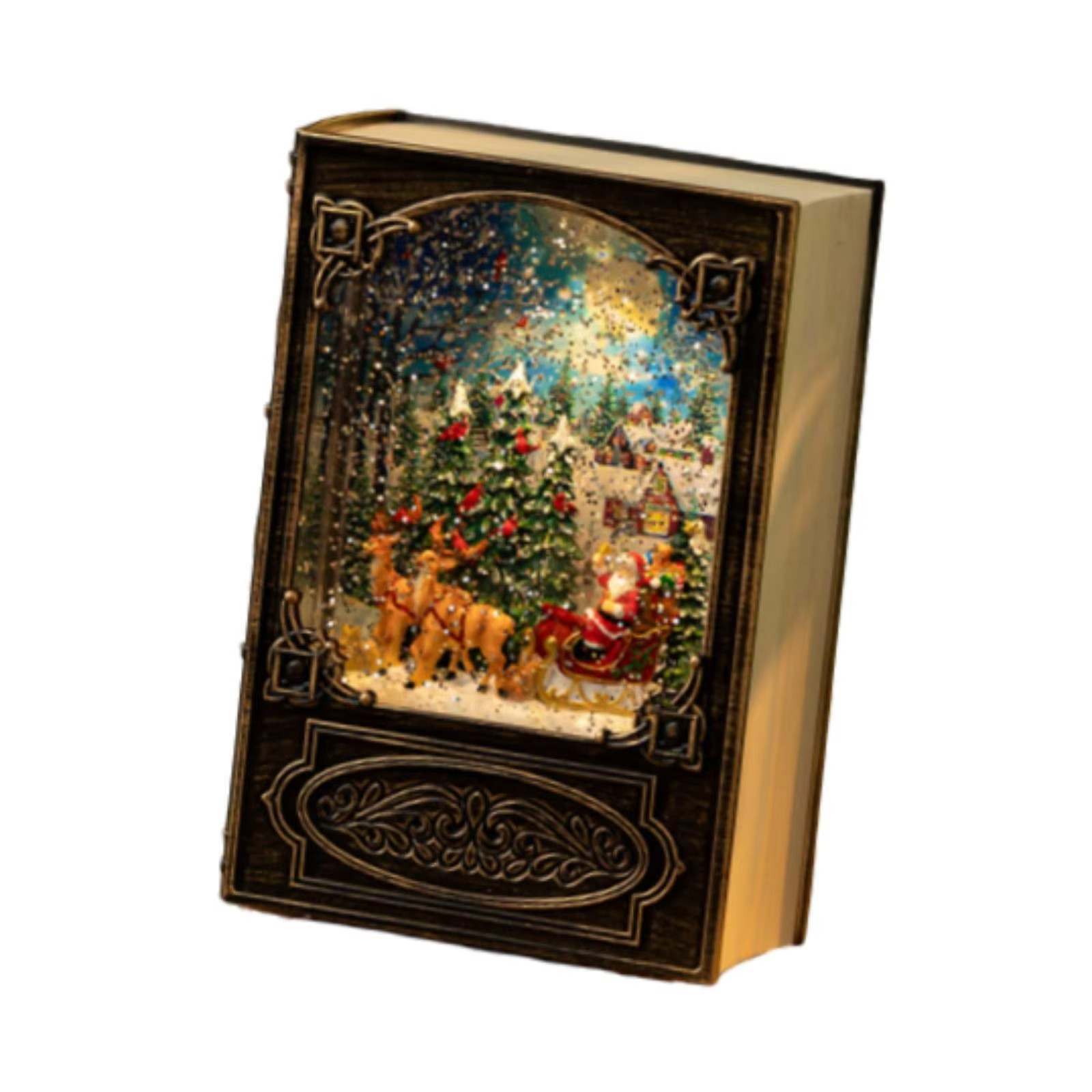 Christmas Light Music Box Book Night Light Christmas Lantern Gift for Room