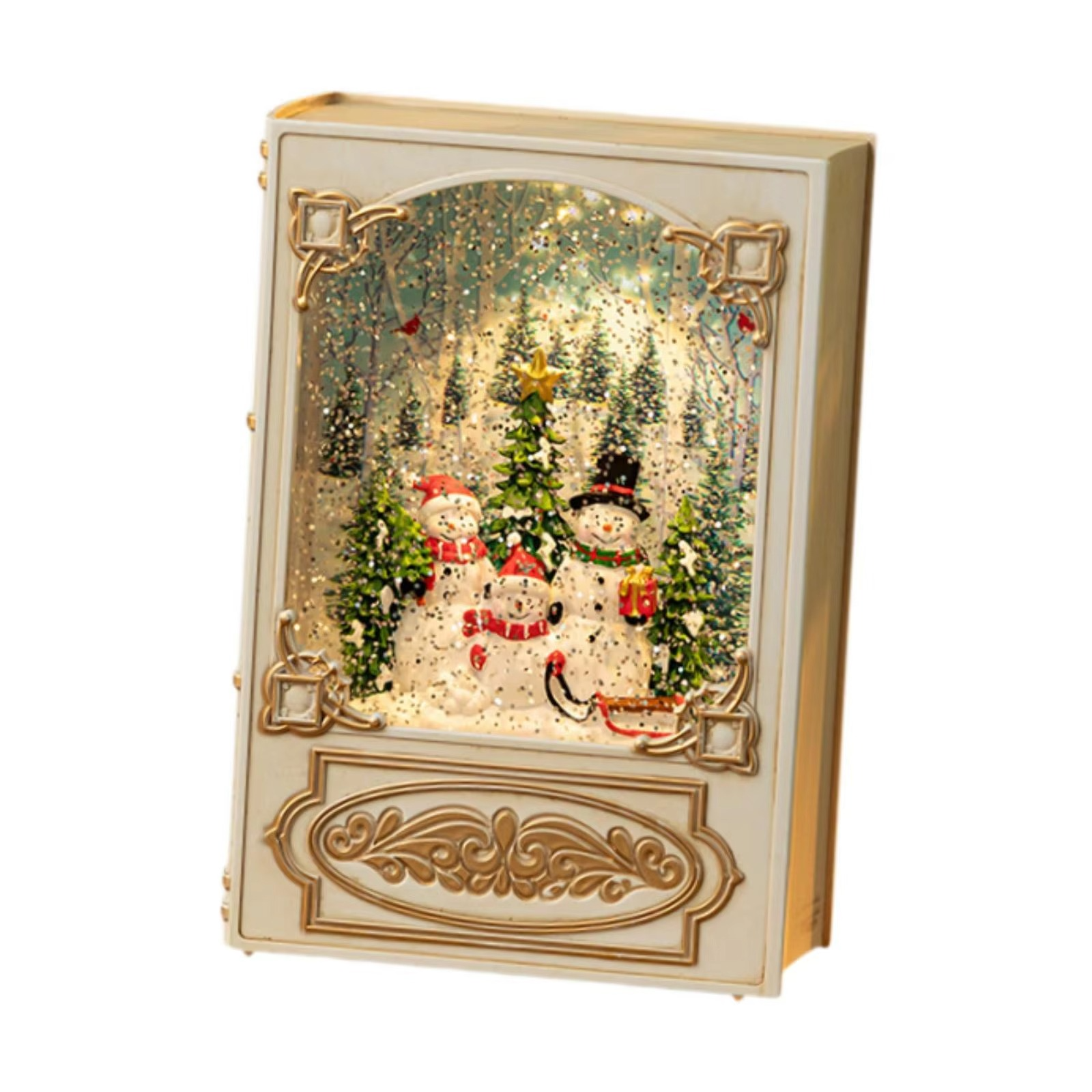 Christmas Light Music Box Book Night Light Christmas Lantern Gift for Room