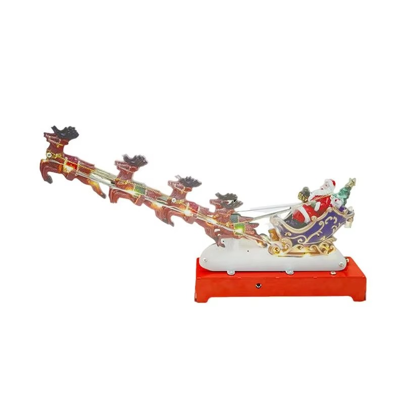 Christmas Music Box Santa Sleigh Reindeer Ornaments Music Box Ornament Creative Toys New Year Gifts for Kid Children Xmas Decor