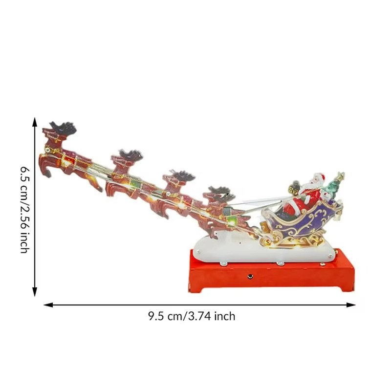 Christmas Music Box Santa Sleigh Reindeer Ornaments Music Box Ornament Creative Toys New Year Gifts for Kid Children Xmas Decor