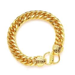 24K yellow gold 9999 real gold Bracelet Men's and Women's Gold 24K Bracelet Wealth Chengbao Boss Chain Gift for Valentine's Day