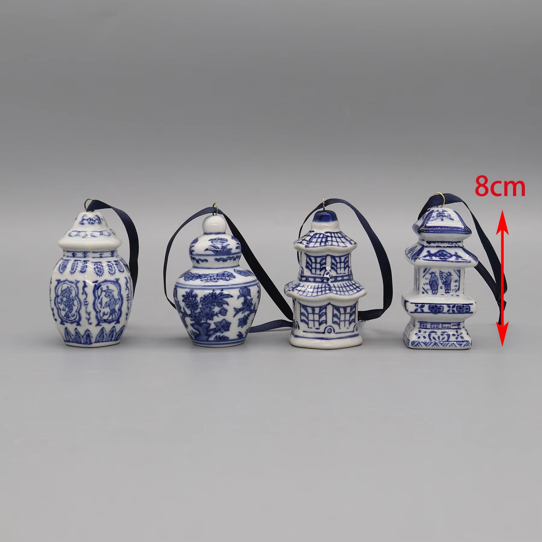 Set of 12 Ceramic Pedants, Mini Ceramic Jar Models, Christmas Ornaments, Home Decoration