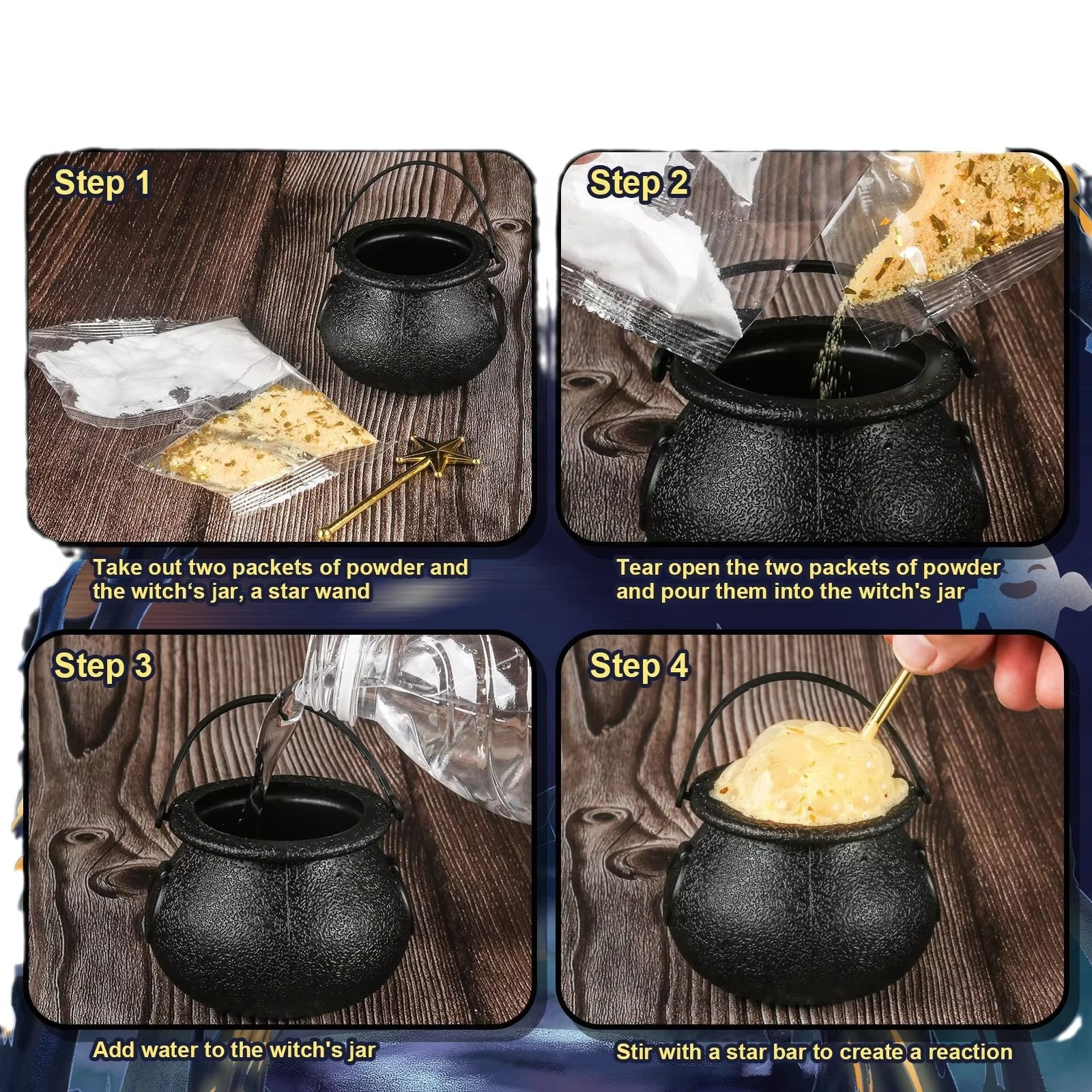 Halloween Magic Witch Jar Volcano Eruption Small Experiment Party Children's Toys Ghost Christmas Decorations Birthday Gift