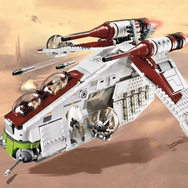 Hot toys compatible with 05041 Republic armed helicopter building blocks 1224 brick toy gift 75021 Christmas and birthday gift