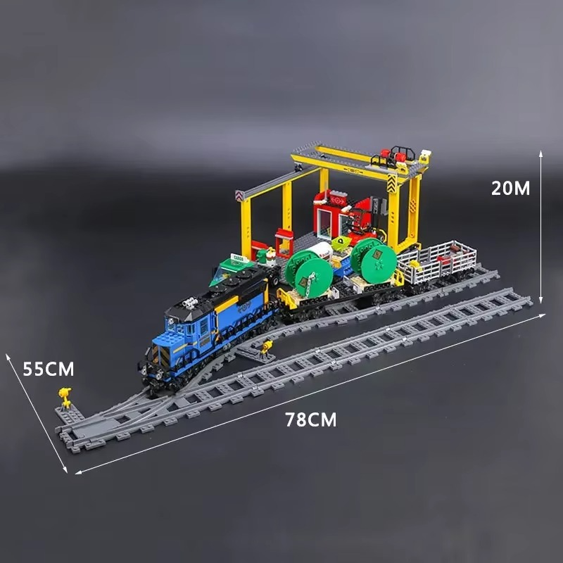 2025 Compatible with 60052 Cargo Train Building Block Train 1033Pcs Brick Toy Remote Control Display Model Christmas Gift
