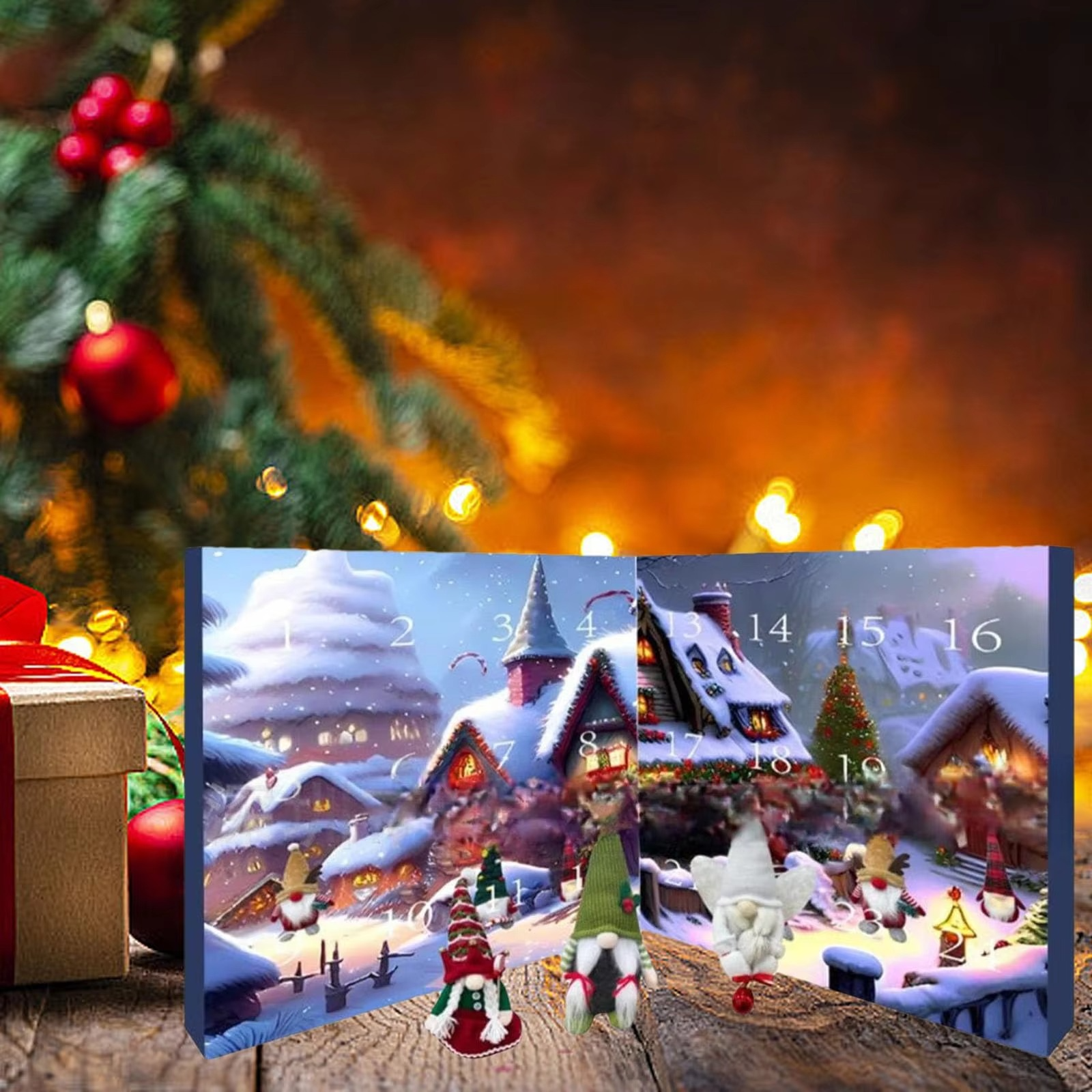 2025 Christmas Gnome Advent Calendar, 24 Day Christmas Advent Calendar with, Christmas Holiday Decor Gnome Calendar Gift (1pcs)