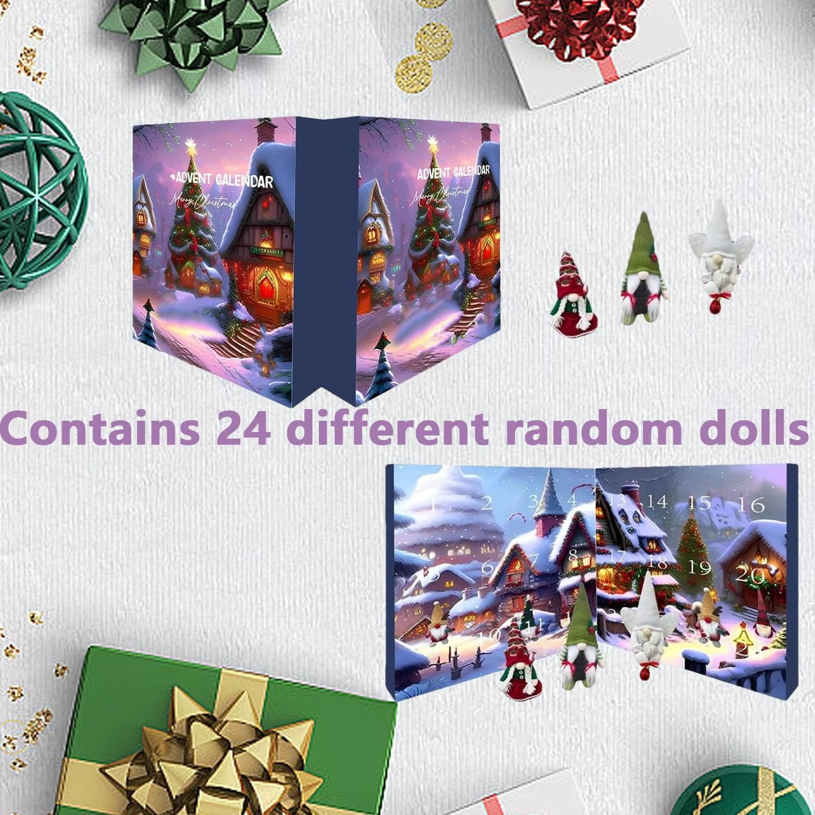 2025 Christmas Gnome Advent Calendar, 24 Day Christmas Advent Calendar with, Christmas Holiday Decor Gnome Calendar Gift (1pcs)