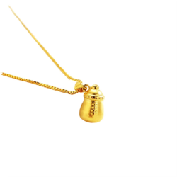 Boutique AU999 gold jewelry womens necklace fashionable cute small bottle pendant 24K pure gold clavicle necklace