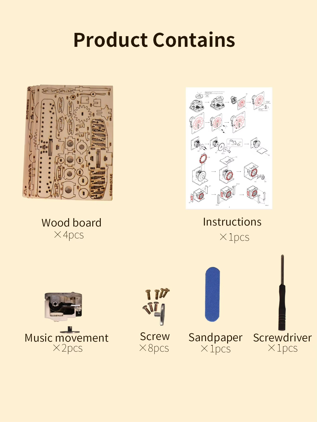 3d Wooden Puzzle Punk Airplane Music Box You Are My Sunshine Handmade Assembly Model Kit Holidays Brthdays Christmas Gifts