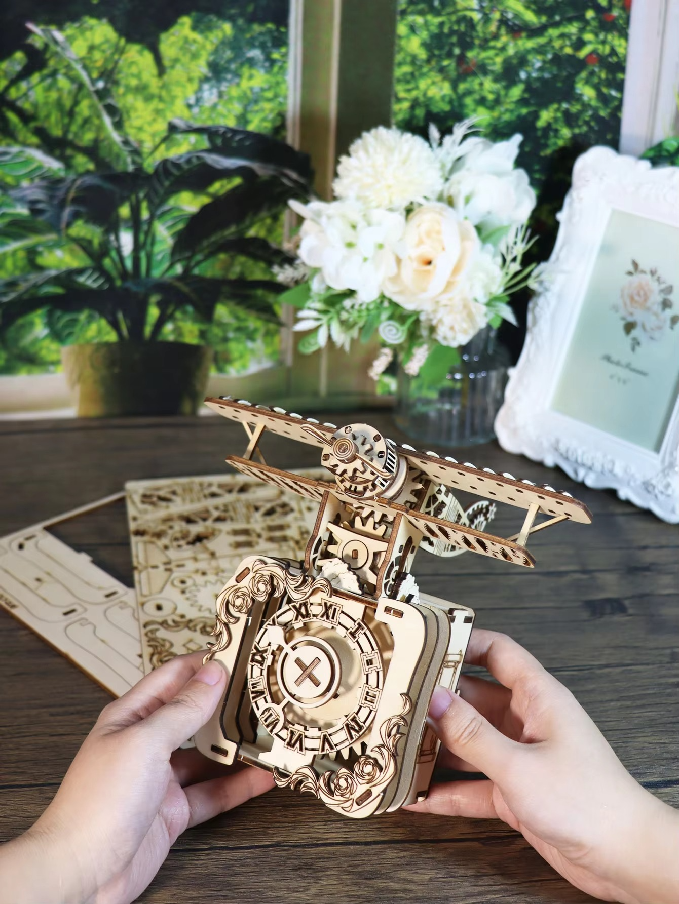 3d Wooden Puzzle Punk Airplane Music Box You Are My Sunshine Handmade Assembly Model Kit Holidays Brthdays Christmas Gifts
