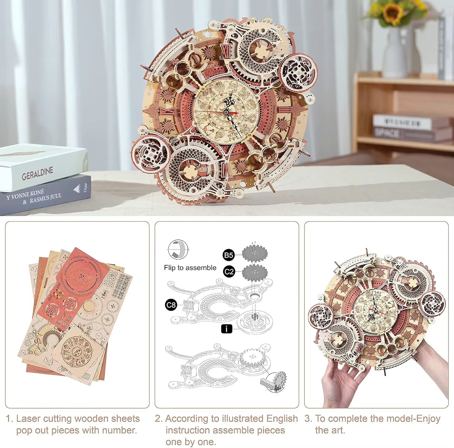 3D Wooden Puzzle Motorcycle Model Kits To Build Wooden Construction Handmade Craft Unique Gift Christmas