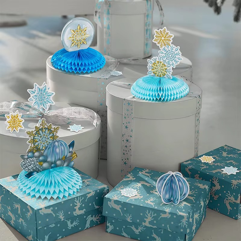 6Pcs Gold Blue White Snowflake Centerpieces Christmas Table Decoration New Year Winter Wonderland Frozen Birthday Party Supplies