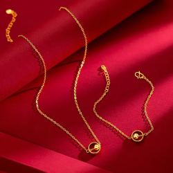 Noble AU999 gold Necklace Pendant Goddess 24Kreal gold pendant Valentine's Day gift for girlfriend