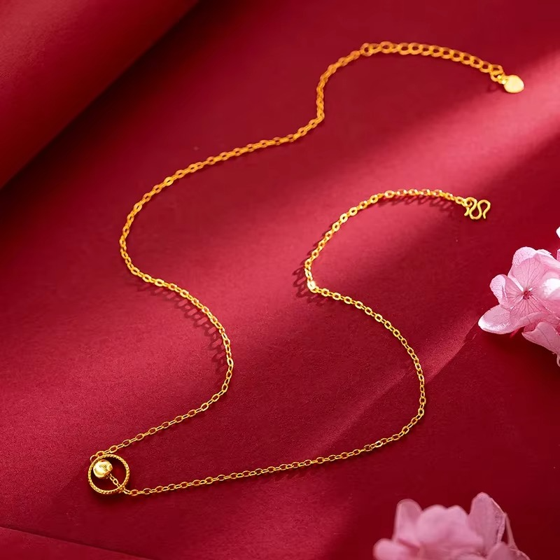 Noble AU999 gold Necklace Pendant Goddess 24Kreal gold pendant Valentine's Day gift for girlfriend