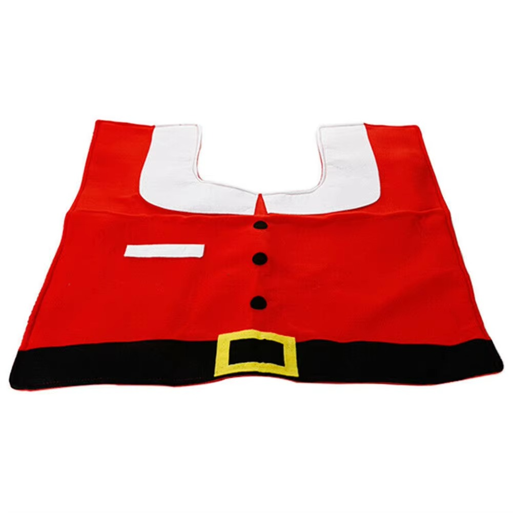 3pcs Christmas Bathroom Decorations Sets Xmas Supplies Santa Toilet Seat Cover Rug Toilet Tank Cover Best Gift Xmas Home Decor