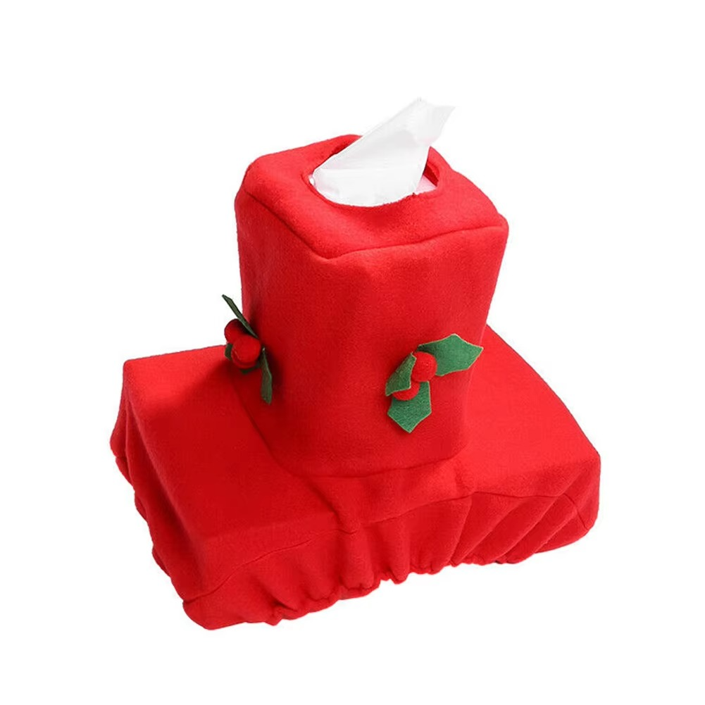3pcs Christmas Bathroom Decorations Sets Xmas Supplies Santa Toilet Seat Cover Rug Toilet Tank Cover Best Gift Xmas Home Decor