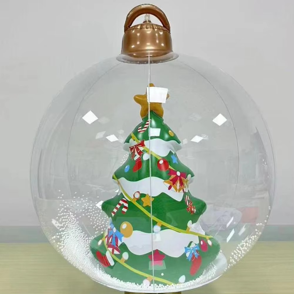 24 Inch Giant Inflatable Christmas Balls Outdoor Christmas Decorations with Light Remote for Holiday Party Indoor Outdoor Decor