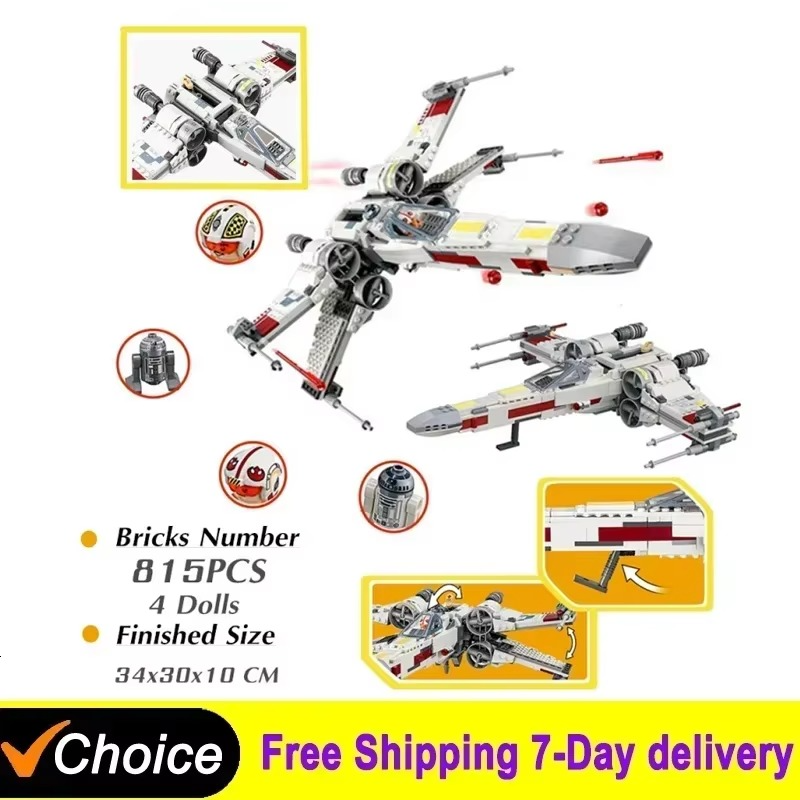 NEW IN STOCK Spaceship T-65 Aircraft Fighter Space StarFighter Fit 75218 Building Blocks Bricks Toys For Kid Christmas Gift