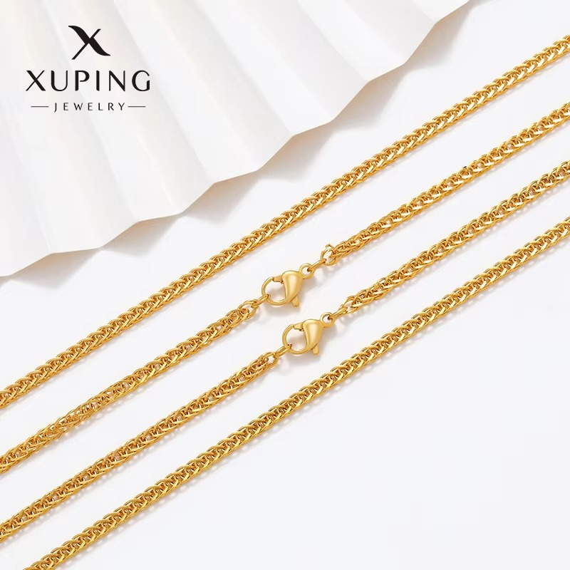 Luxury 24K 9999 Pure Gold real gold Square chain personality chain men's and women's boss necklace