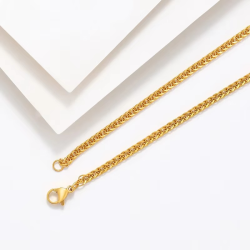 Luxury 24K 9999 Pure Gold real gold Square chain personality chain men's and women's boss necklace
