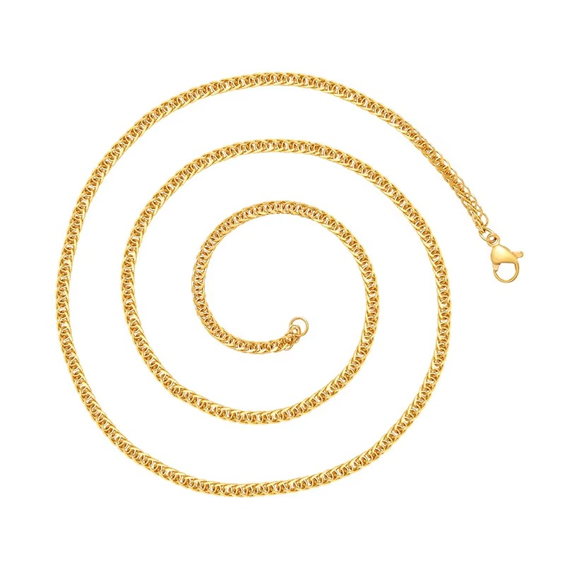 Luxury 24K 9999 Pure Gold real gold Square chain personality chain men's and women's boss necklace