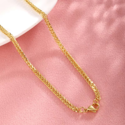Luxury 24K 9999 Pure Gold real gold Square chain personality chain men's and women's boss necklace