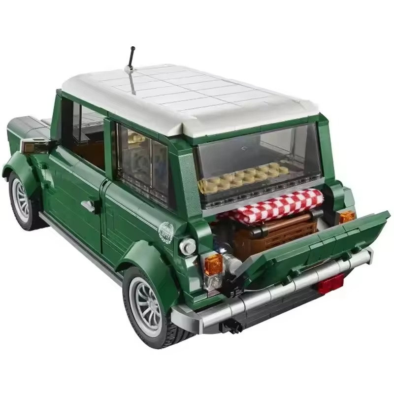 MOC MINI Classic Green CAR Model Building Blocks Bricks Automobile Vehicle Birthday Christmas Toys Gift Compatible 10242