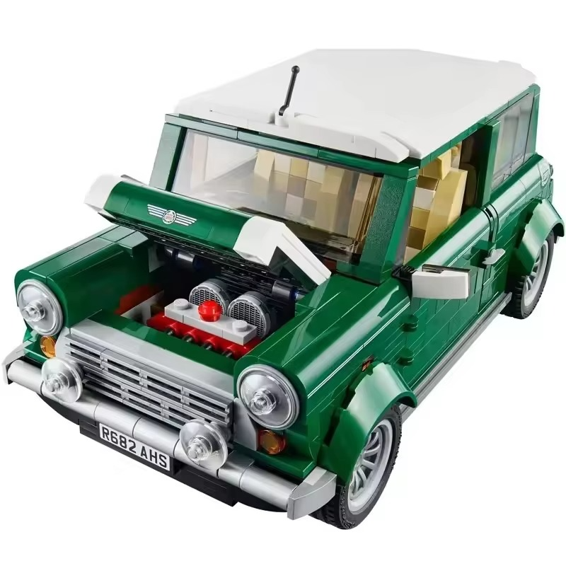 MOC MINI Classic Green CAR Model Building Blocks Bricks Automobile Vehicle Birthday Christmas Toys Gift Compatible 10242