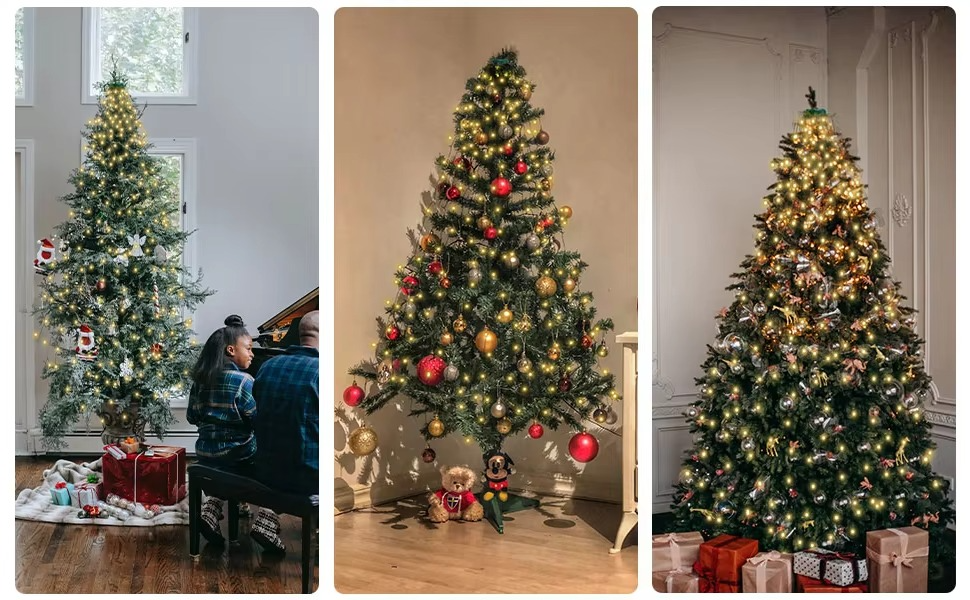 400LED Christmas Tree Topper Star Waterfall Lights Timer Outdoor Garden Memory Fairy String Lights Garland Holiday Lighting