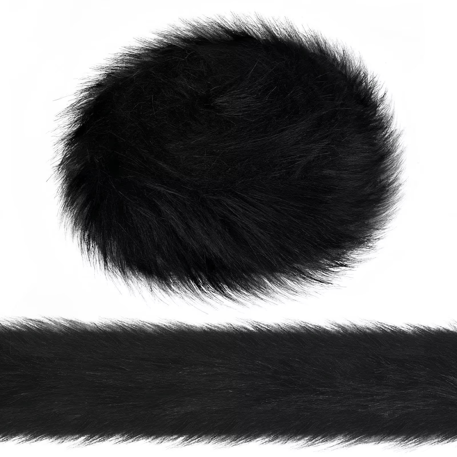 2Pcs 5X150cm Soft Artificial Rabbit Fur Ribbon Fluffy Tapes DIY Trimming Garment Edge Christmas Cap Sewing Crafts Accessory
