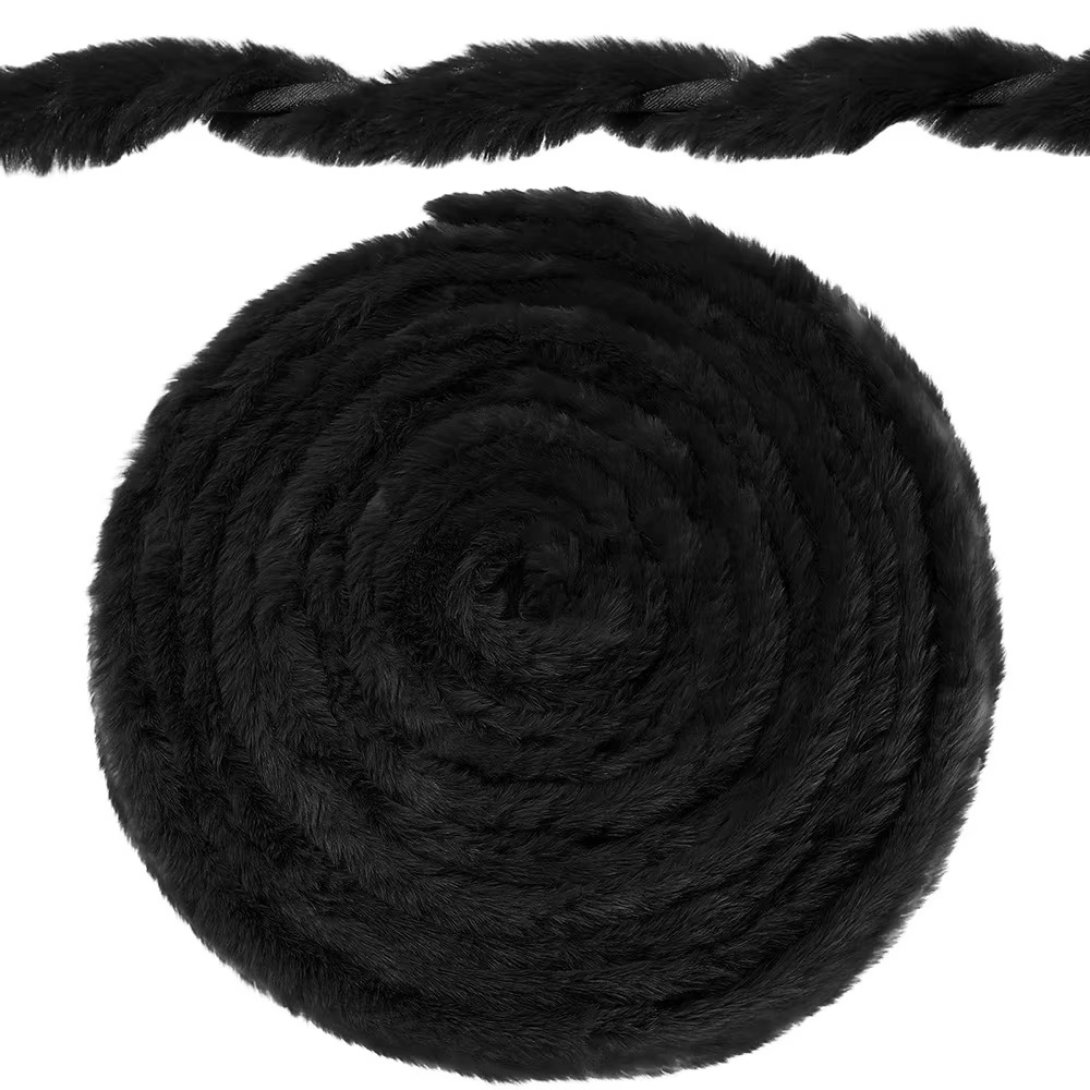 2Pcs 5X150cm Soft Artificial Rabbit Fur Ribbon Fluffy Tapes DIY Trimming Garment Edge Christmas Cap Sewing Crafts Accessory