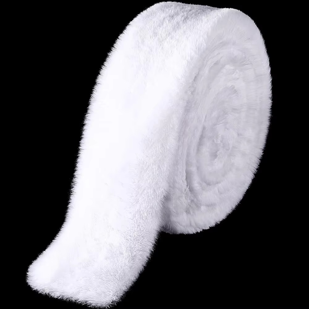 2Pcs 5X150cm Soft Artificial Rabbit Fur Ribbon Fluffy Tapes DIY Trimming Garment Edge Christmas Cap Sewing Crafts Accessory