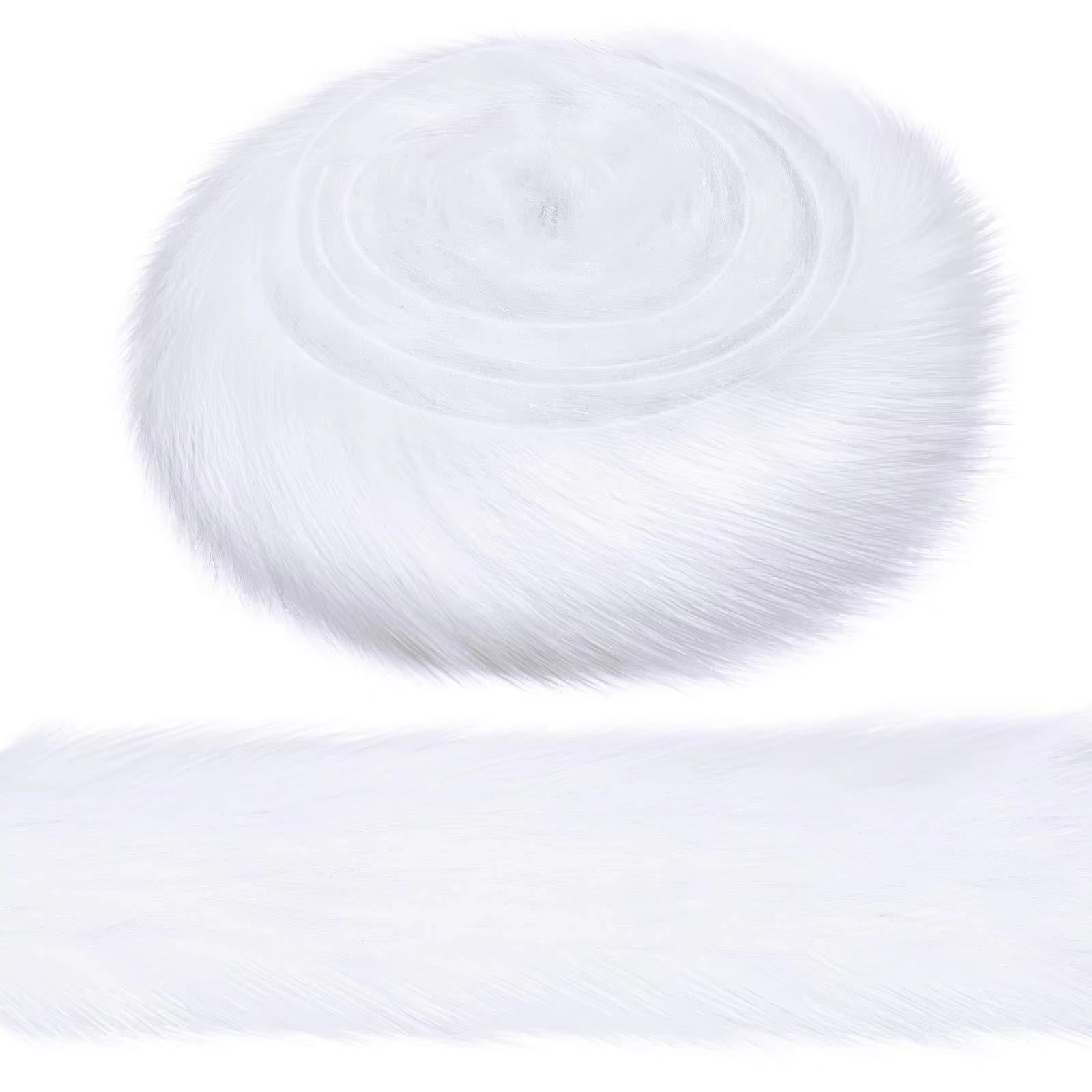 2Pcs 5X150cm Soft Artificial Rabbit Fur Ribbon Fluffy Tapes DIY Trimming Garment Edge Christmas Cap Sewing Crafts Accessory