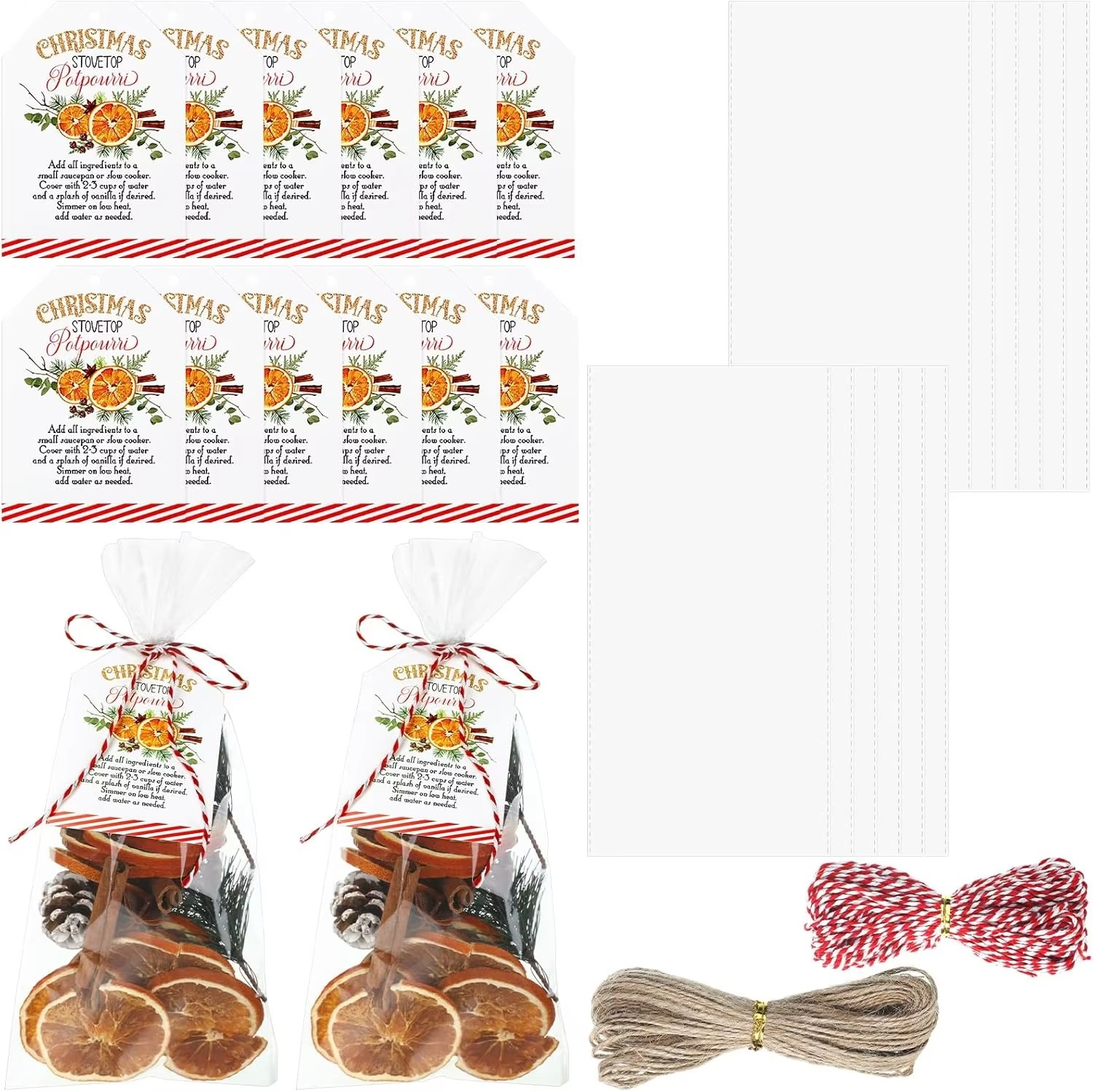 Pcs Christmas Potpourri Cellophane Bags Gift Decor (Square)