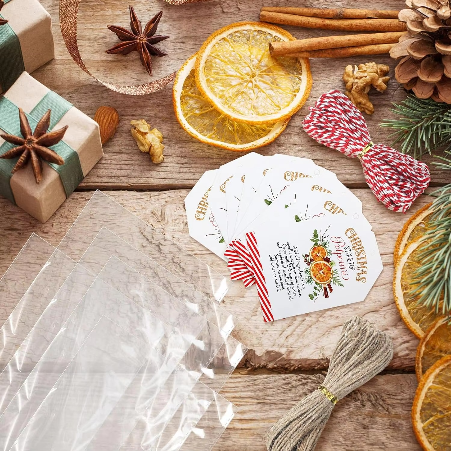 Pcs Christmas Potpourri Cellophane Bags Gift Decor (Square)