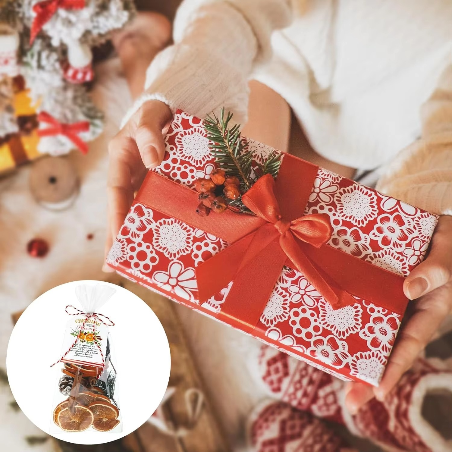 Pcs Christmas Potpourri Cellophane Bags Gift Decor (Square)